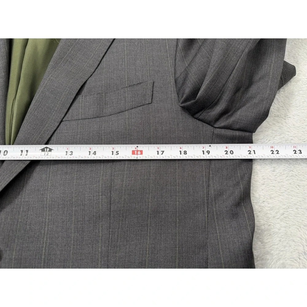 Isaia Napoli Delain Selection Blazer Men 42R Gray Pinstripes Wool 140s Suit Coat